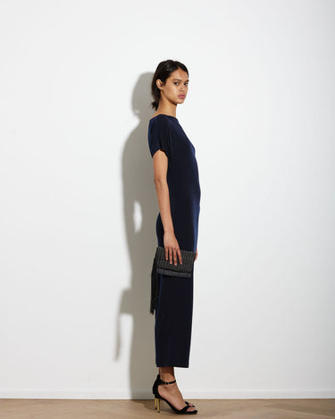 SENNA DRESS LONG DARK NAVY - KNUEFERMANN 