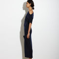 SENNA DRESS LONG DARK NAVY - KNUEFERMANN 