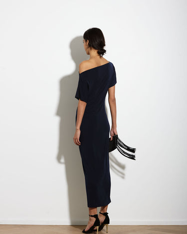 SENNA DRESS LONG DARK NAVY - KNUEFERMANN 