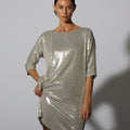 SEQUIN SHIFT KNEE LENGTH SILVER - KNUEFERMANN 