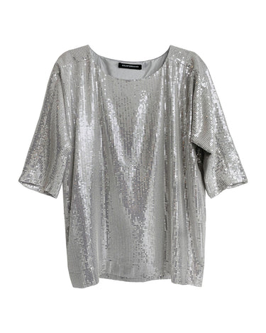 SEQUIN SHIFT TOP SILVER - KNUEFERMANN 