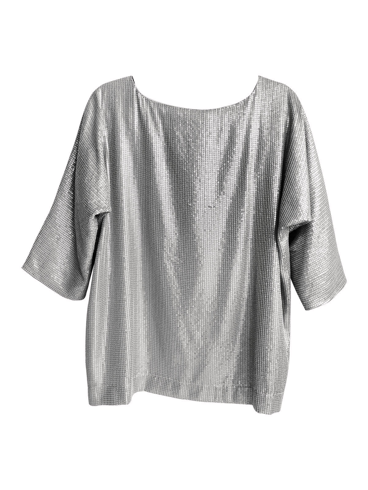 SEQUIN SHIFT TOP SILVER - KNUEFERMANN 