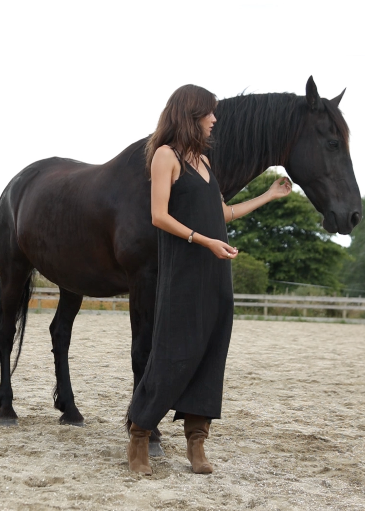 BASE DRESS BLACK LINEN