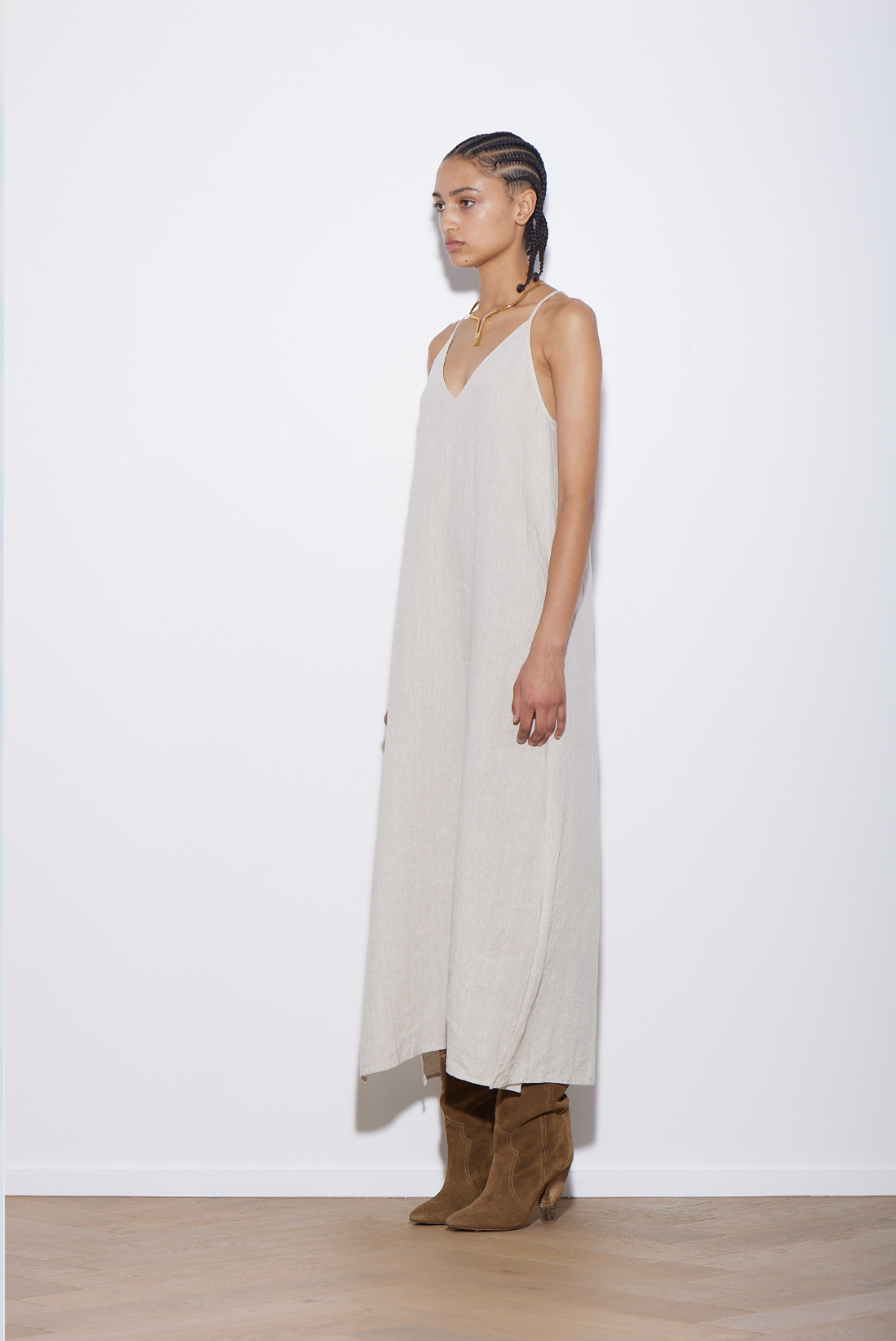 BASE DRESS NATURAL LINEN