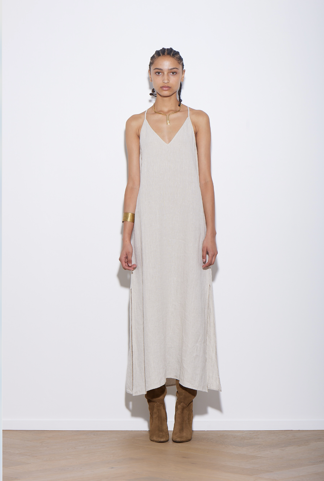 BASE DRESS NATURAL LINEN