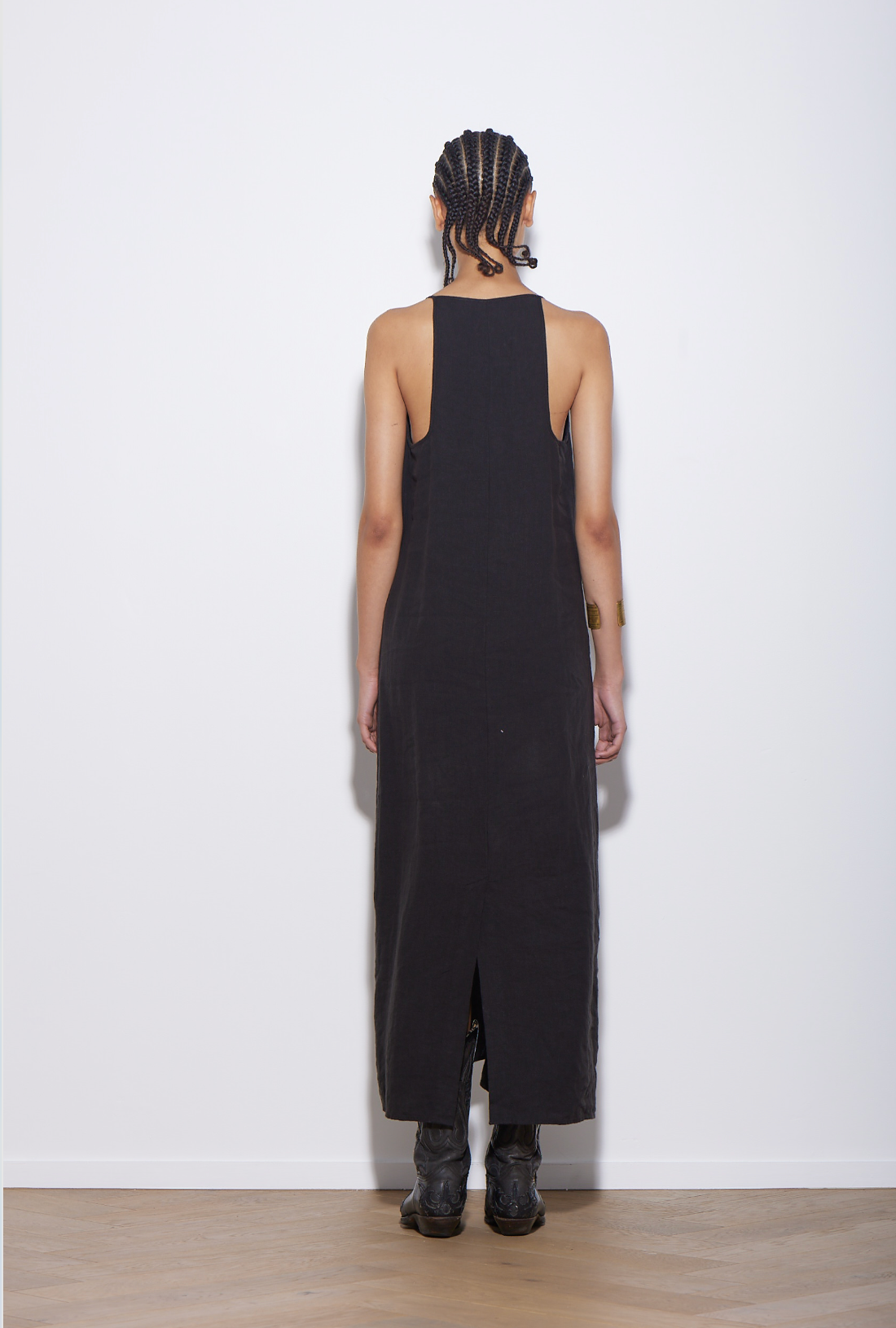 BASE DRESS BLACK LINEN