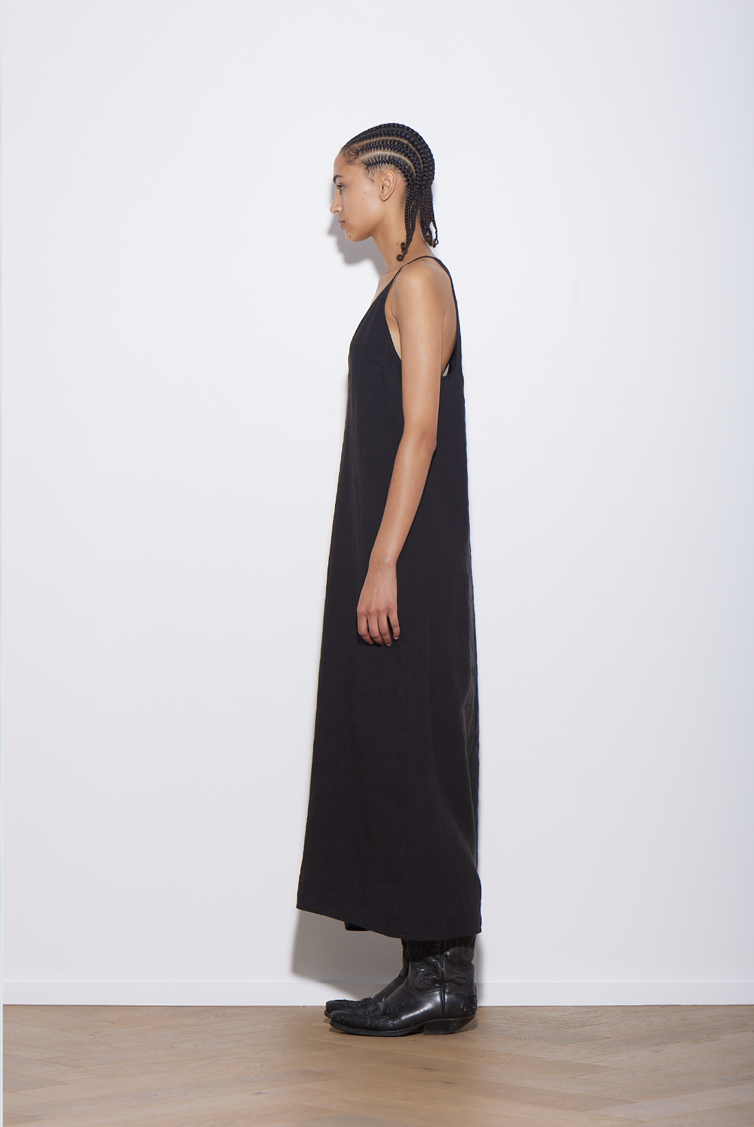 BASE DRESS BLACK LINEN