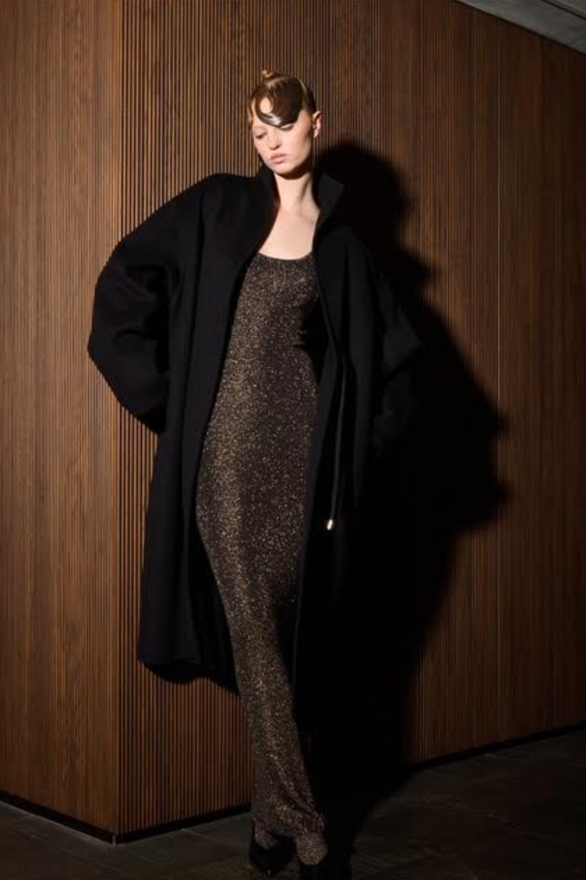 OVERSIZED WOOL CASHMERE COAT WITH ROPE FASTENING