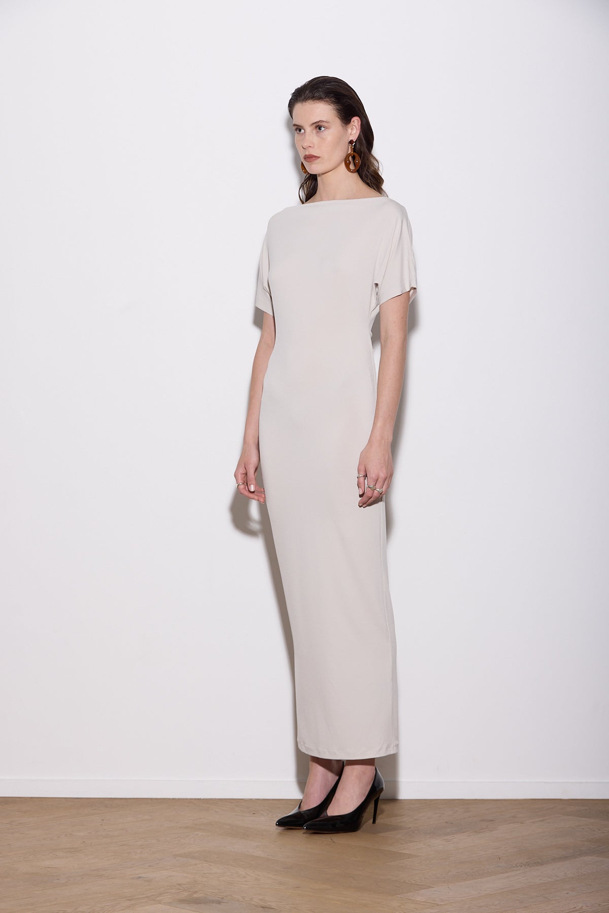SENNA KLEID LANG SCHWARZ