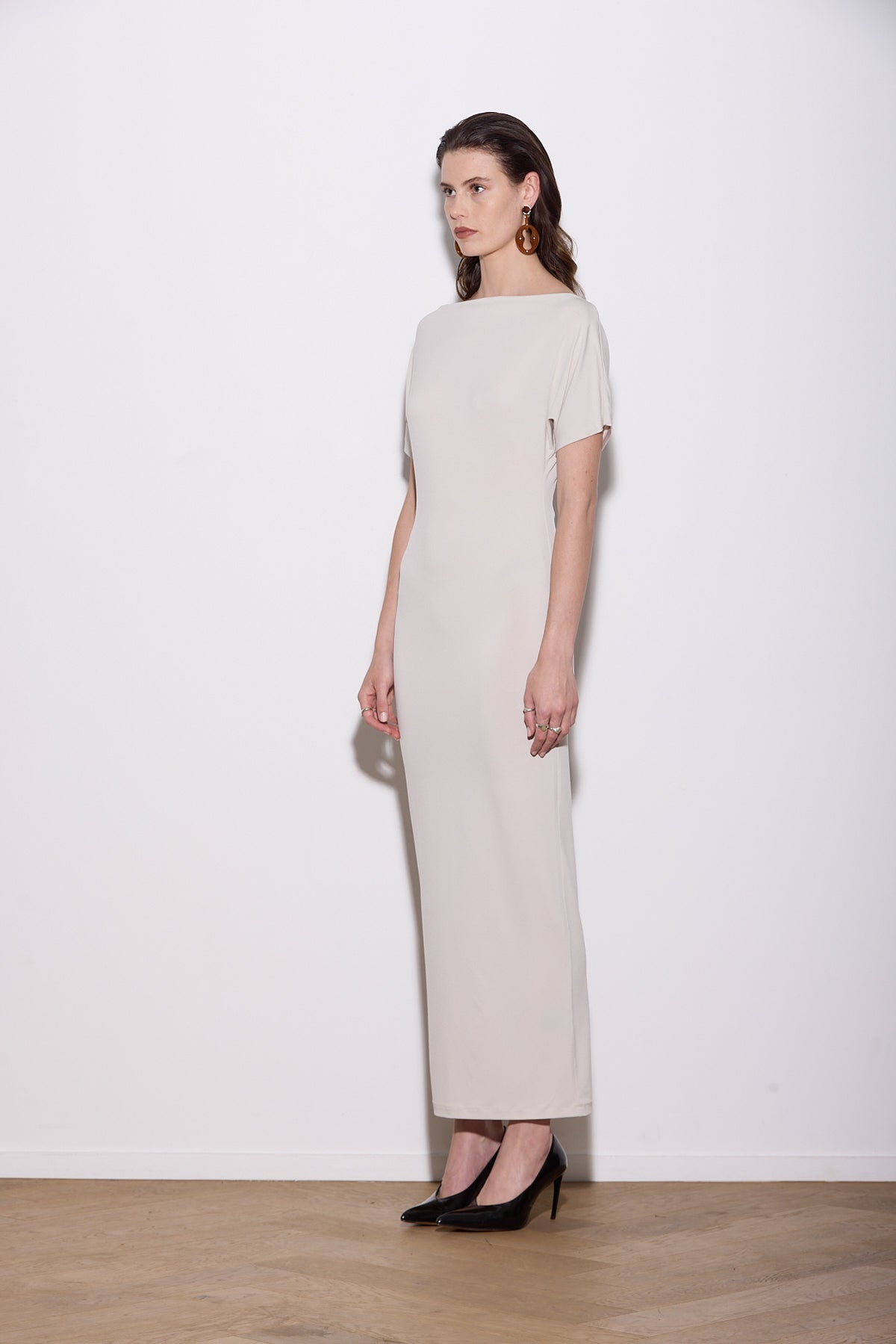 SENNA KLEID LANG SCHWARZ
