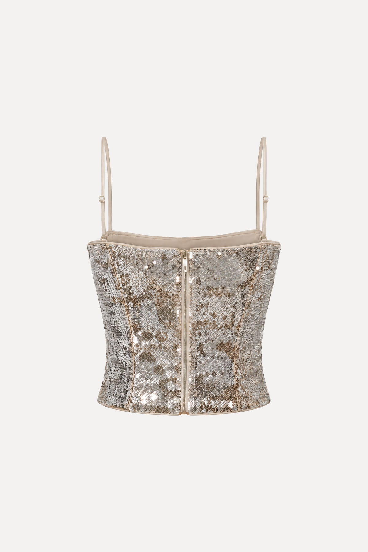 PAILLETTENKORSETT WEISSGOLD
