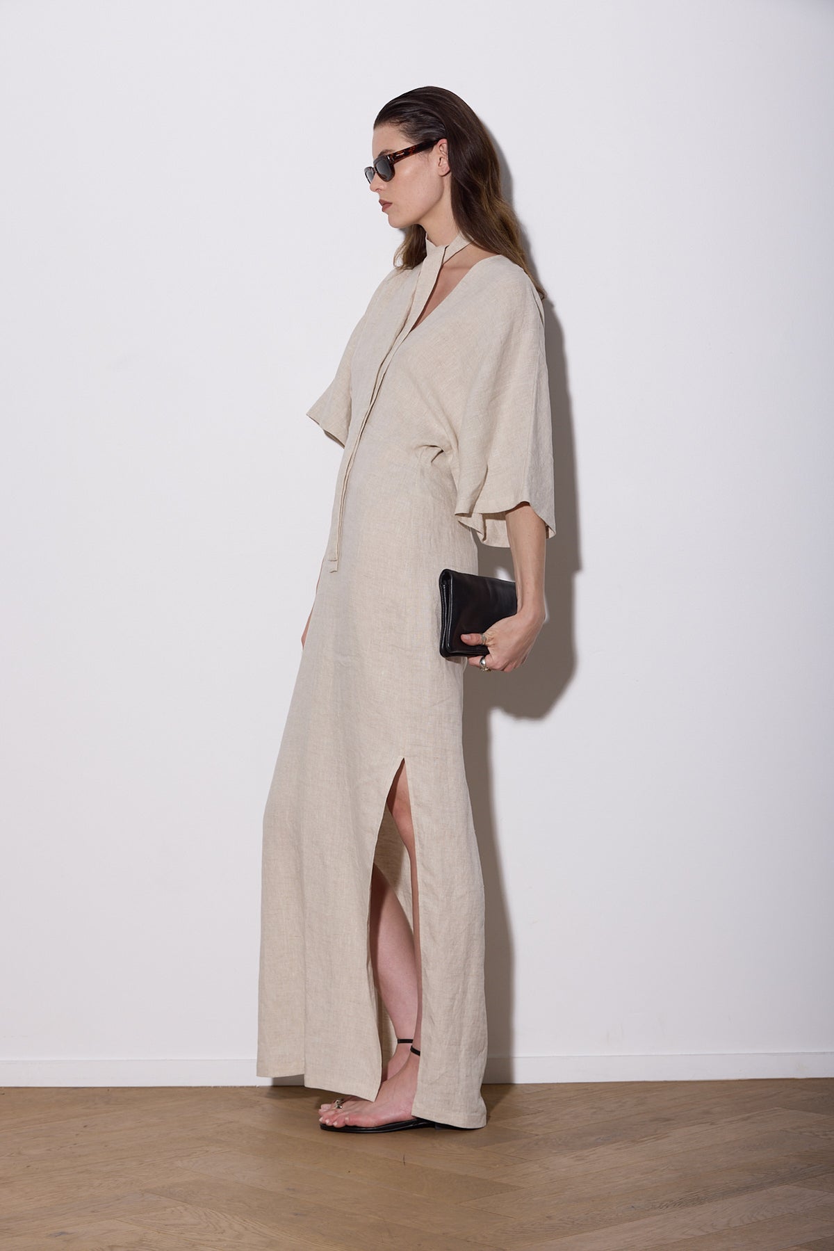 SHAKIRA DRESS MAXI NATURAL LINEN