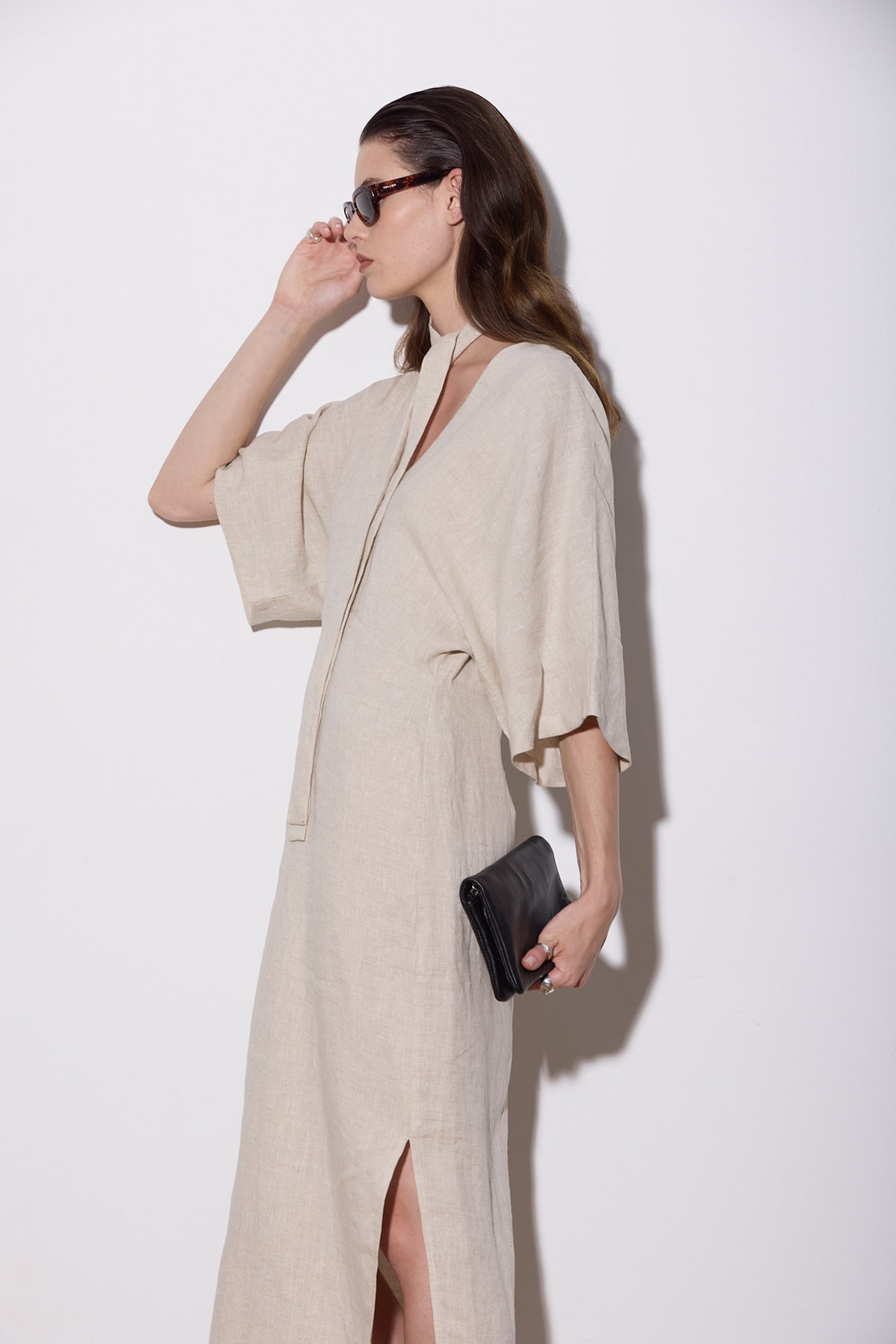 SHAKIRA DRESS MAXI NATURAL LINEN