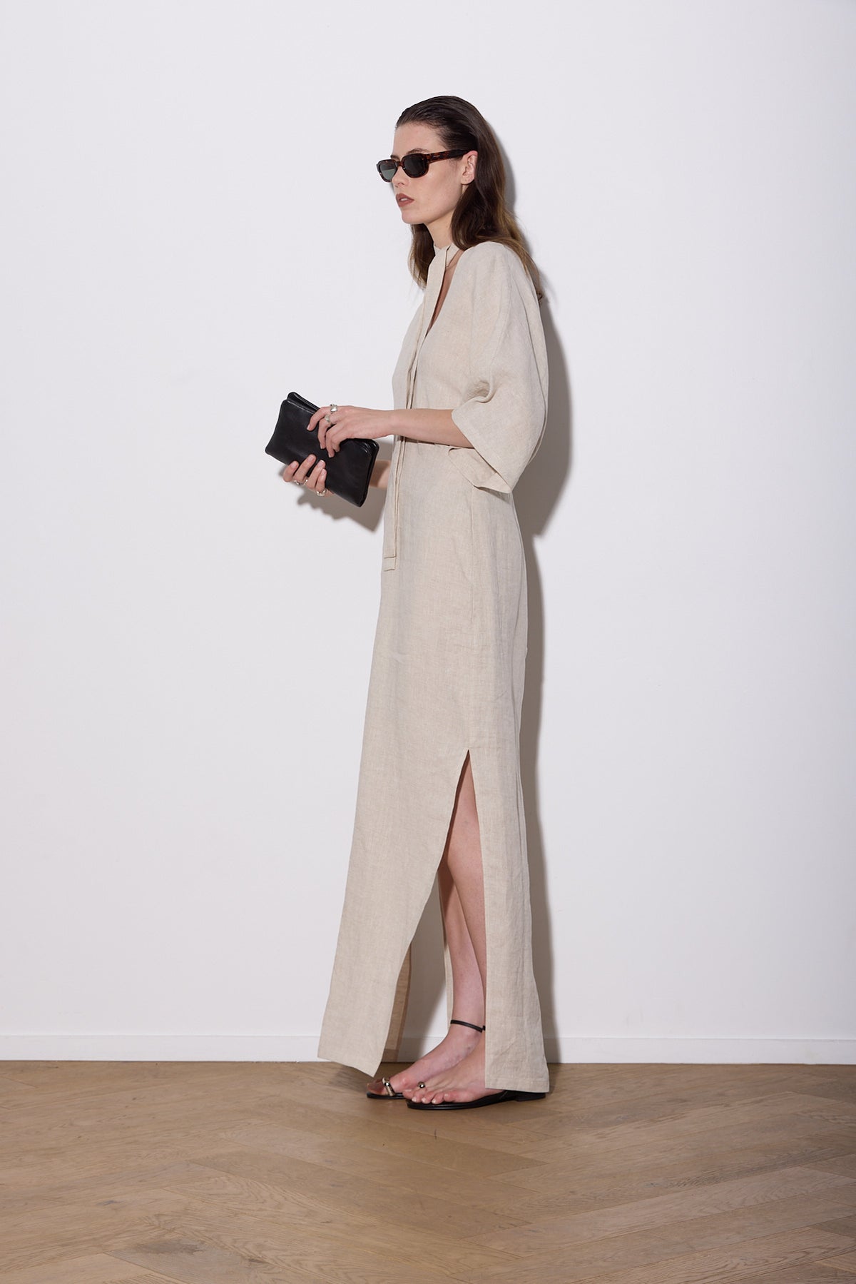 SHAKIRA DRESS MAXI NATURAL LINEN