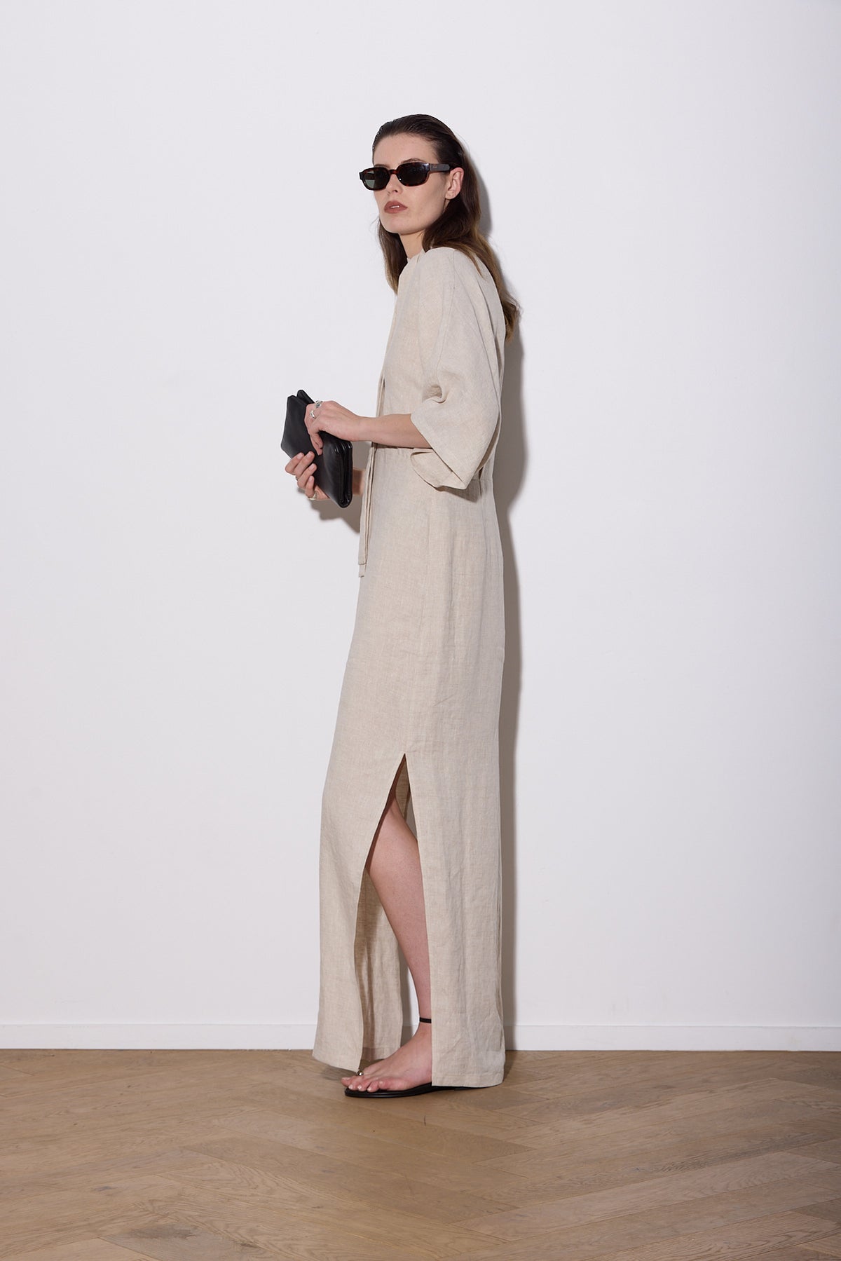 SHAKIRA DRESS MAXI NATURAL LINEN