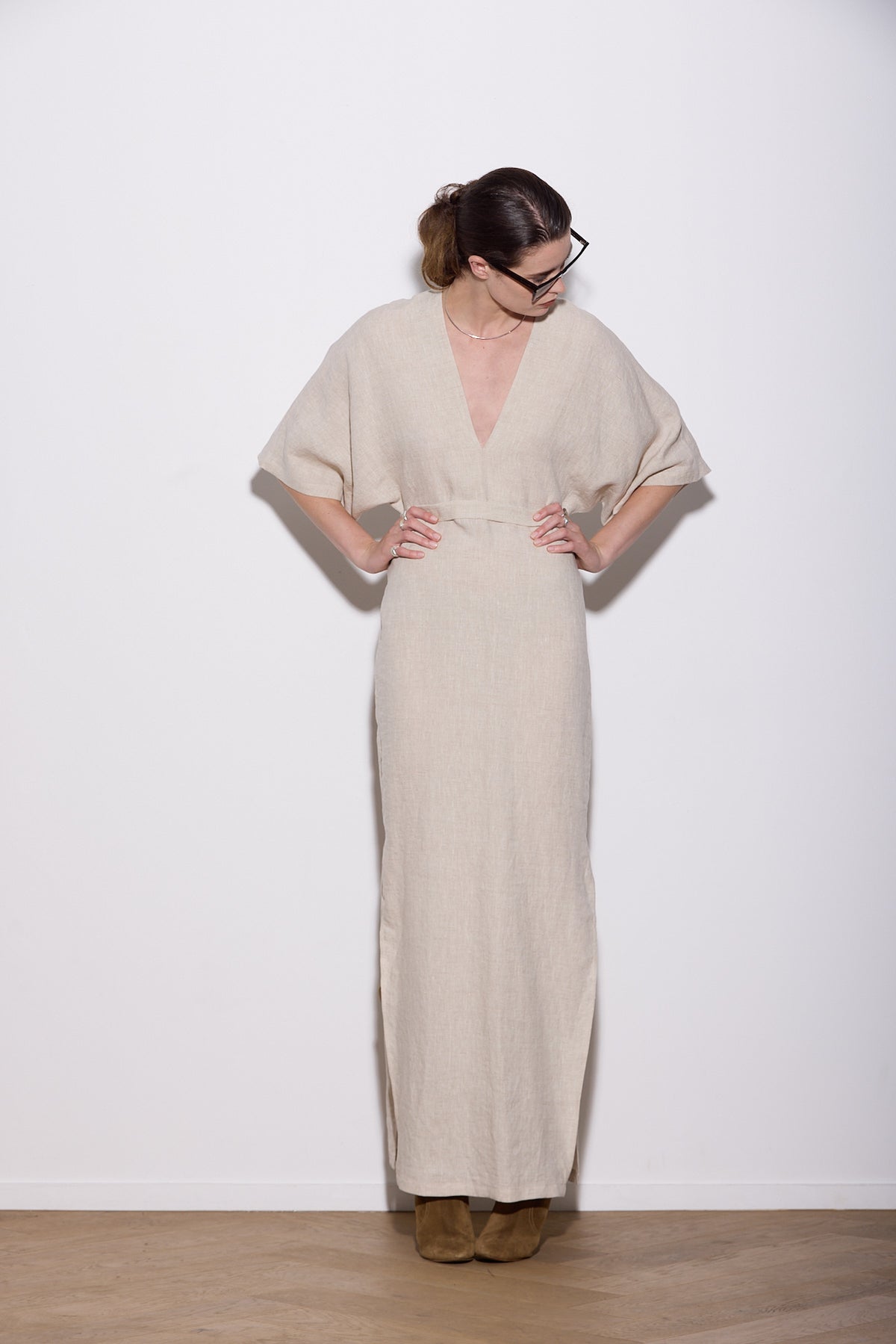 SHAKIRA DRESS MAXI NATURAL LINEN