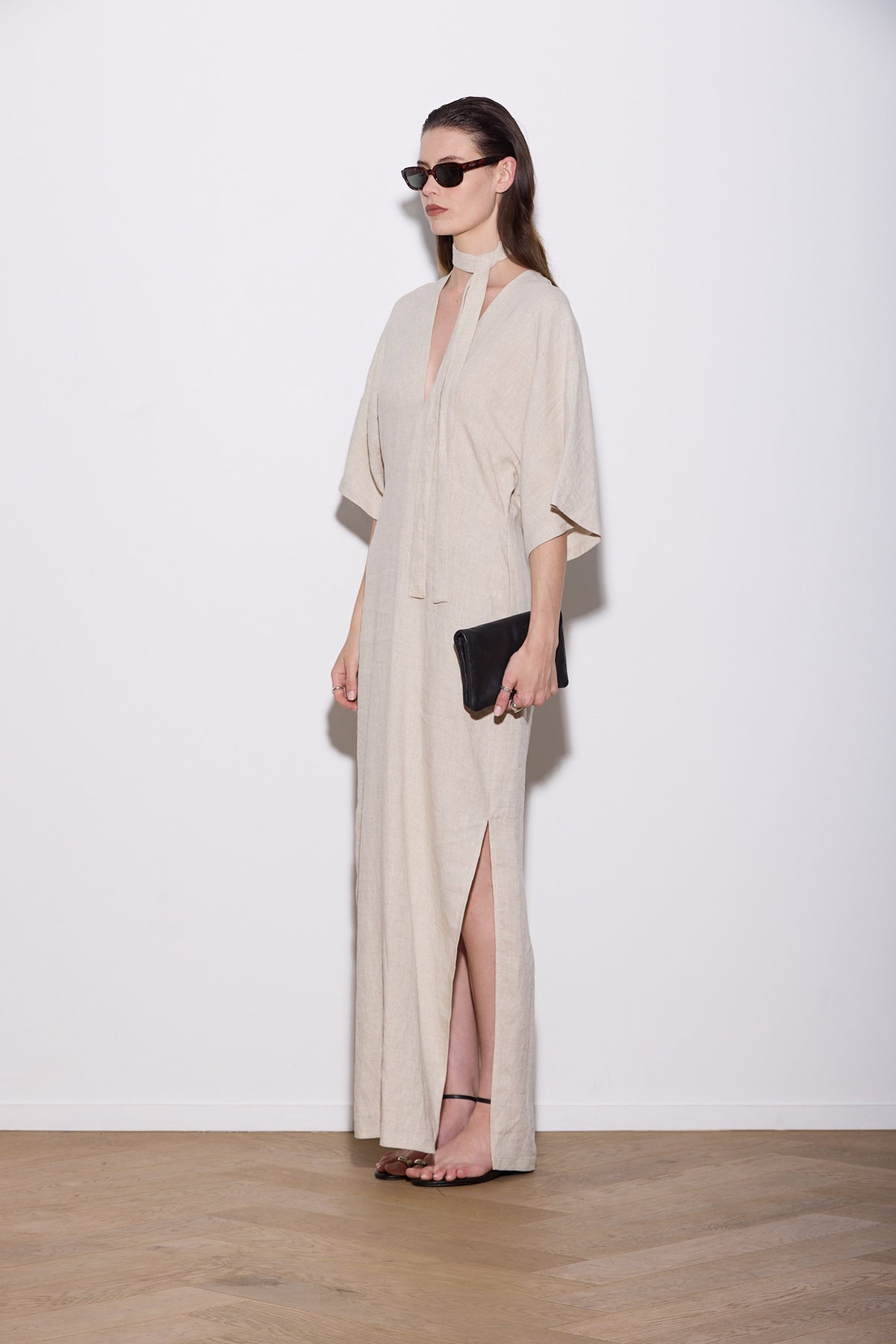 SHAKIRA DRESS MAXI NATURAL LINEN