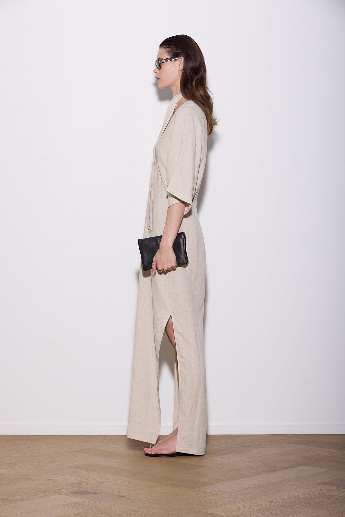 SHAKIRA DRESS MAXI NATURAL LINEN