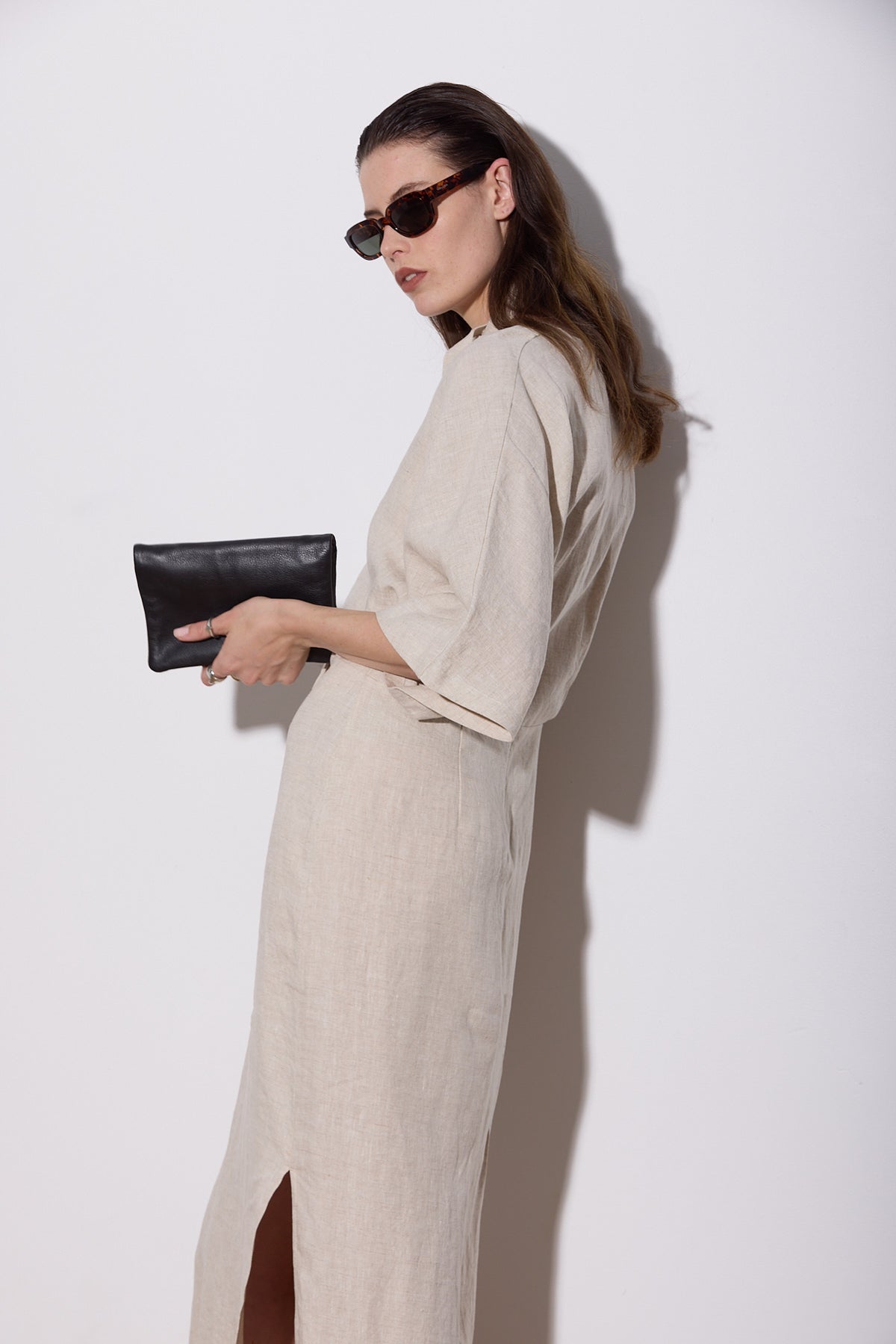 SHAKIRA DRESS MAXI NATURAL LINEN