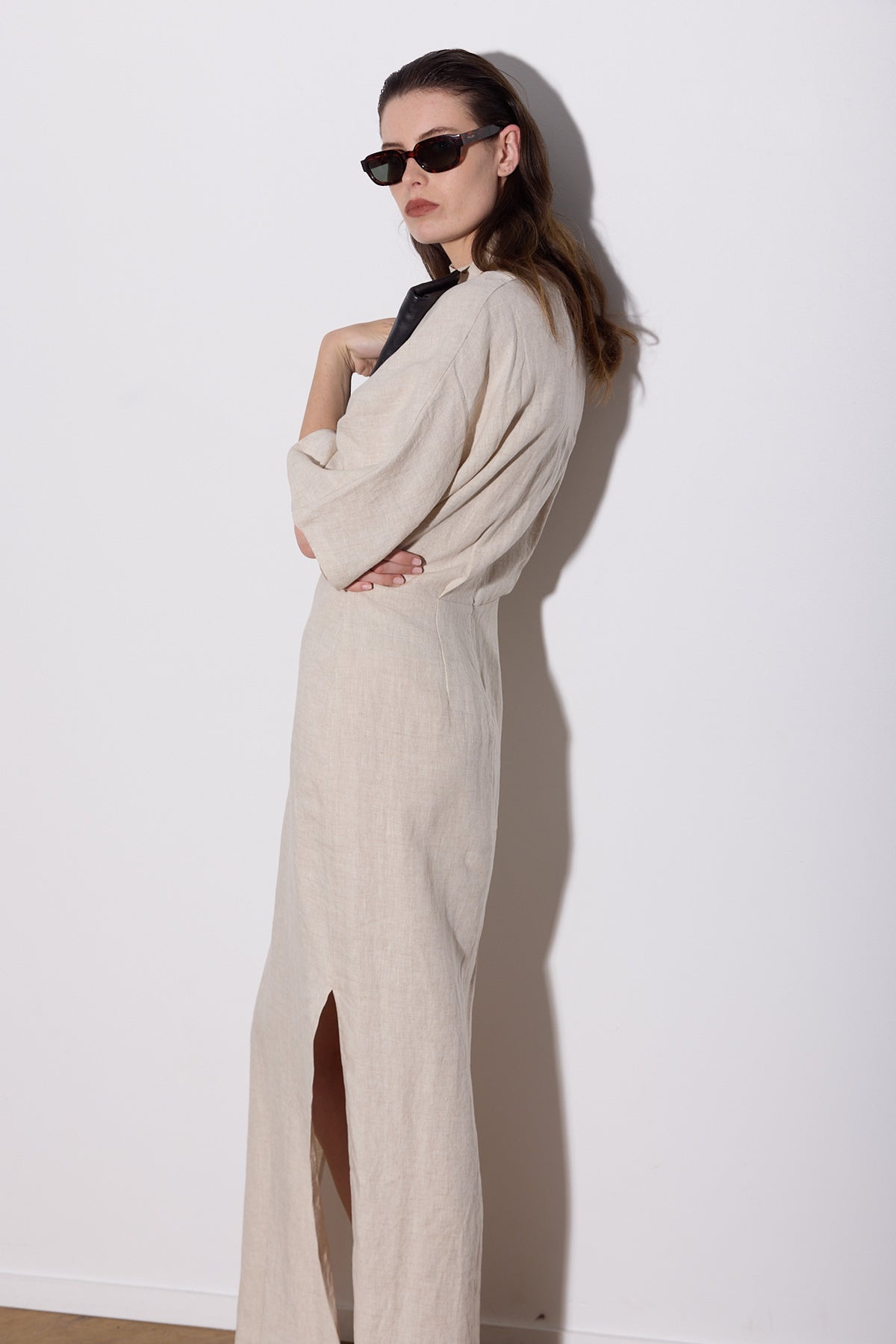 SHAKIRA DRESS MAXI NATURAL LINEN