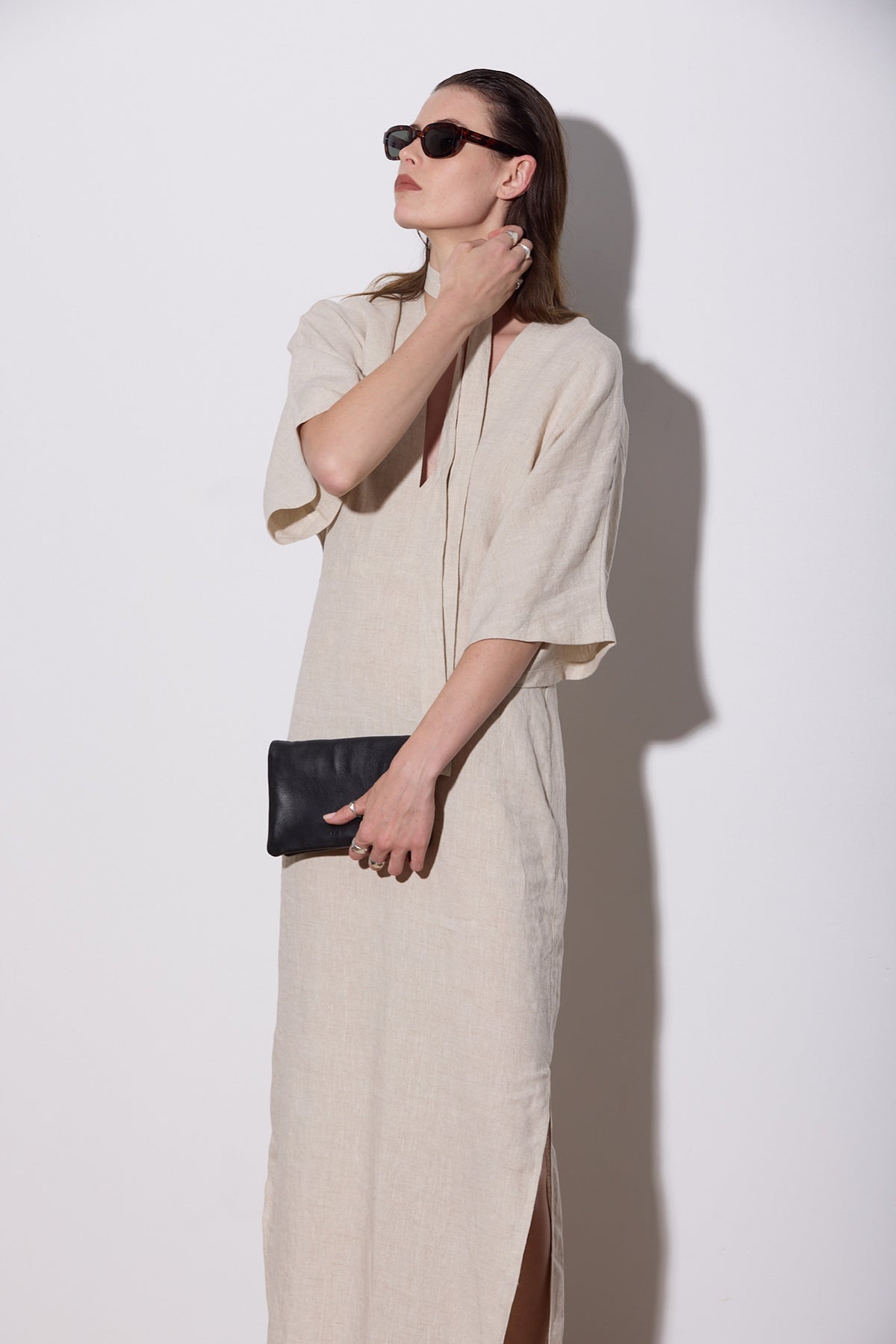 SHAKIRA DRESS MAXI NATURAL LINEN