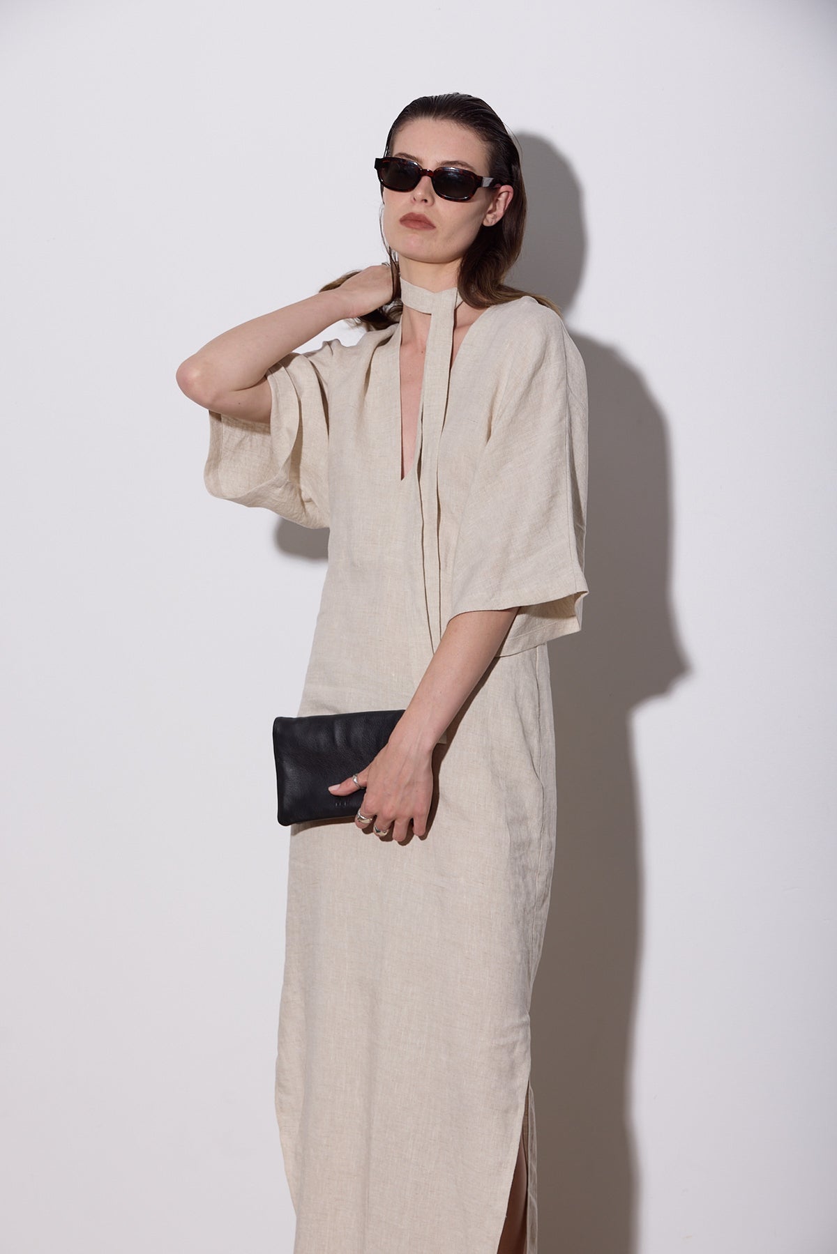 SHAKIRA DRESS MAXI NATURAL LINEN