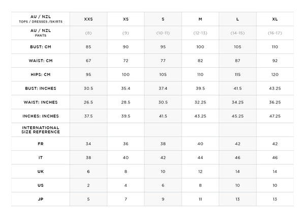 SIZING CHART | KNUEFERMANN