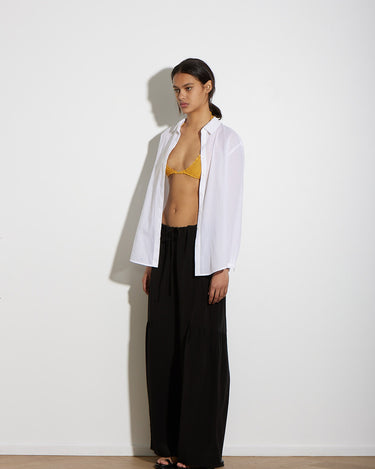 TIERED DRAWSTRING PANT BLACK SILK - KNUEFERMANN 