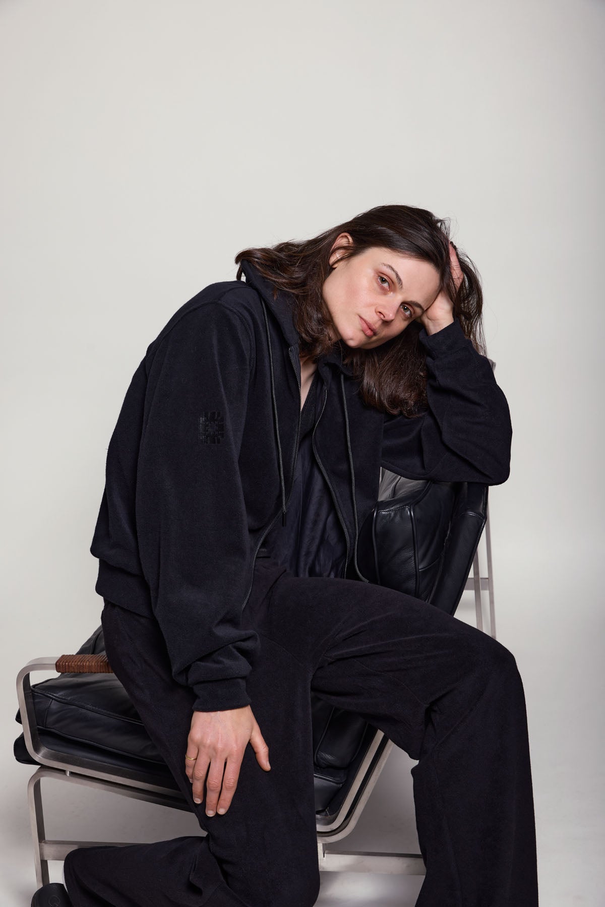 ZIP HOODY MONOGRAM BLACK