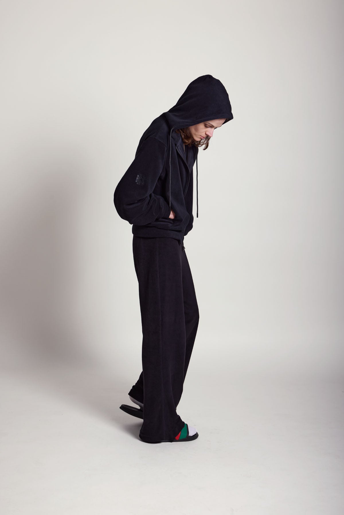 ZIP HOODY MONOGRAM BLACK
