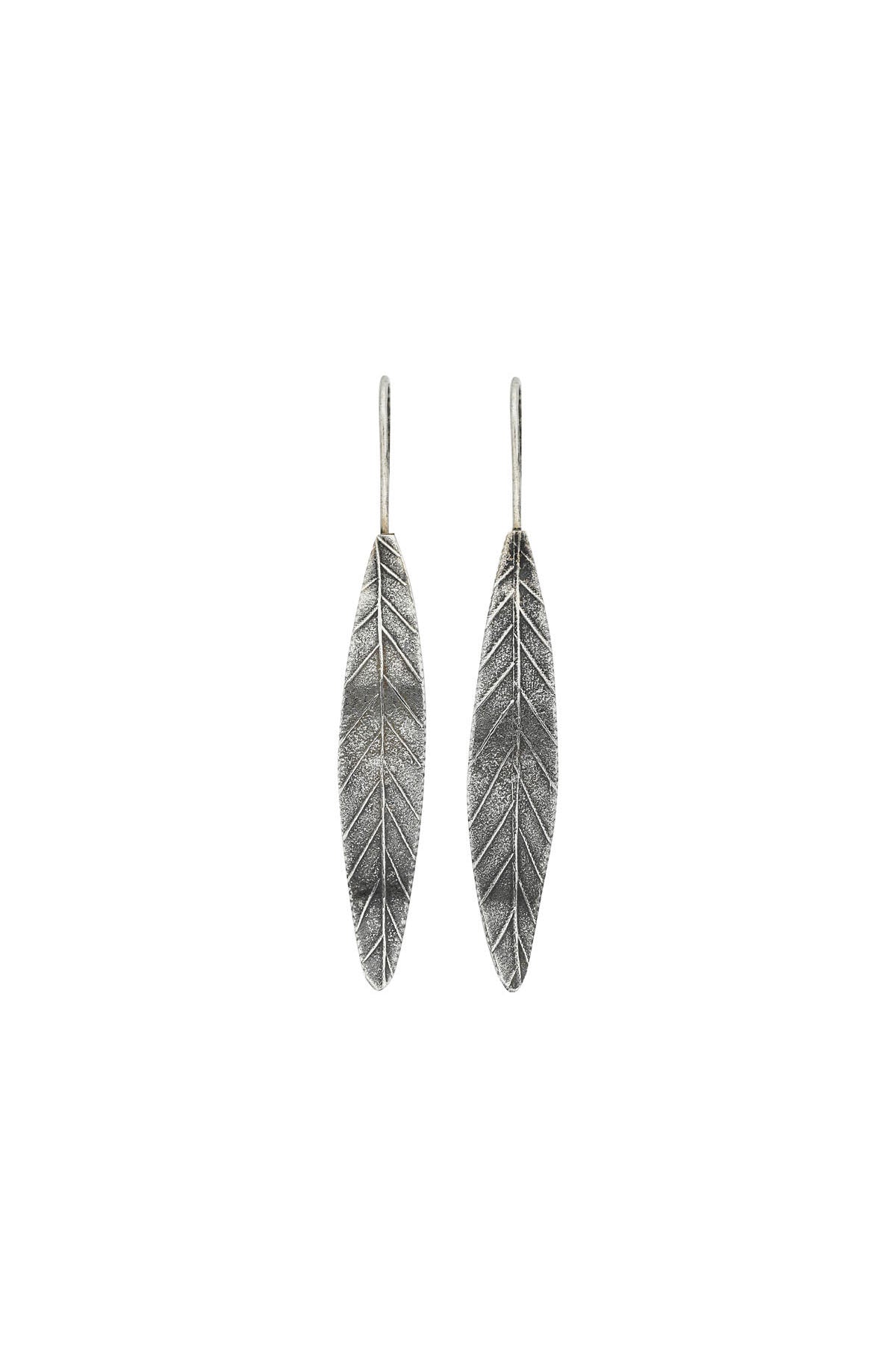 SILVER ST GEORGE LEAF EARRING