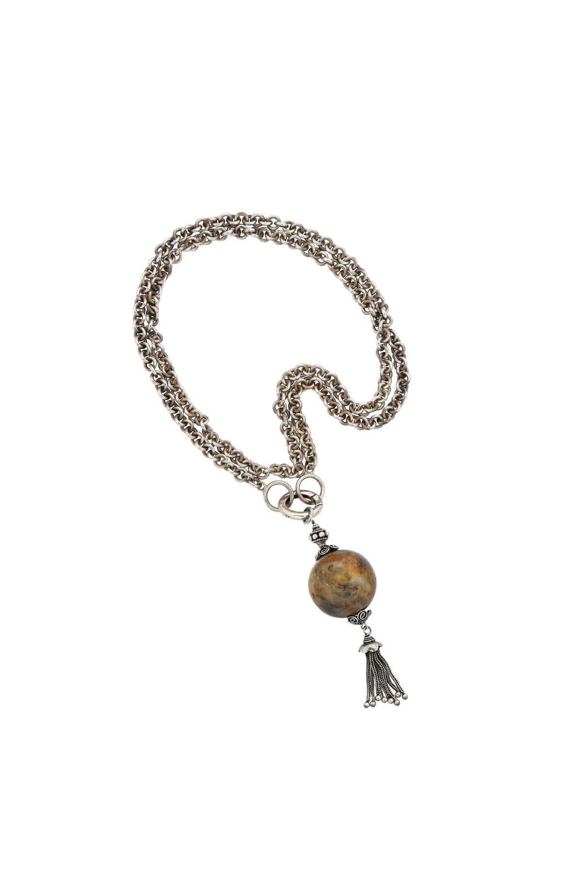 SILVER AND MARBLE NECKLACE