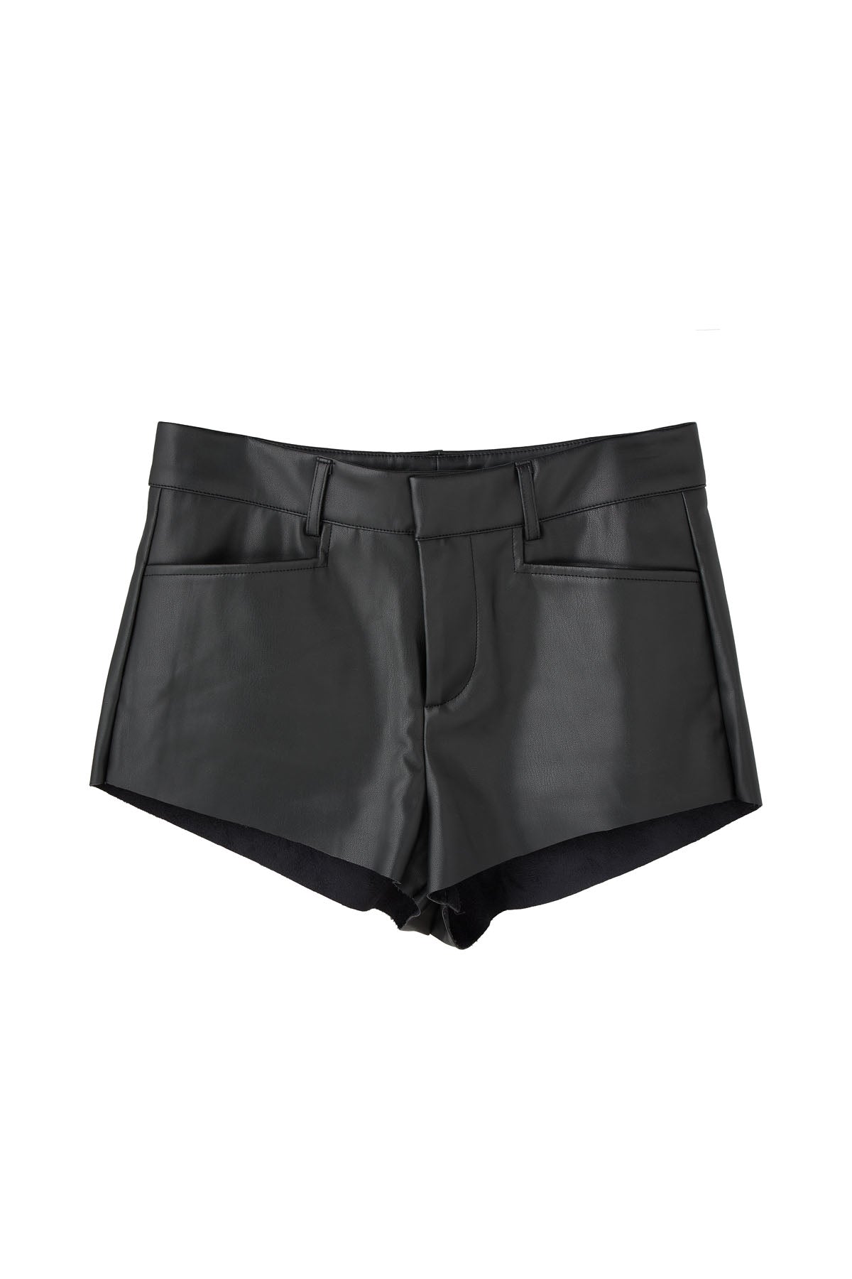 VEGAN LEATHER TUX SHORTS