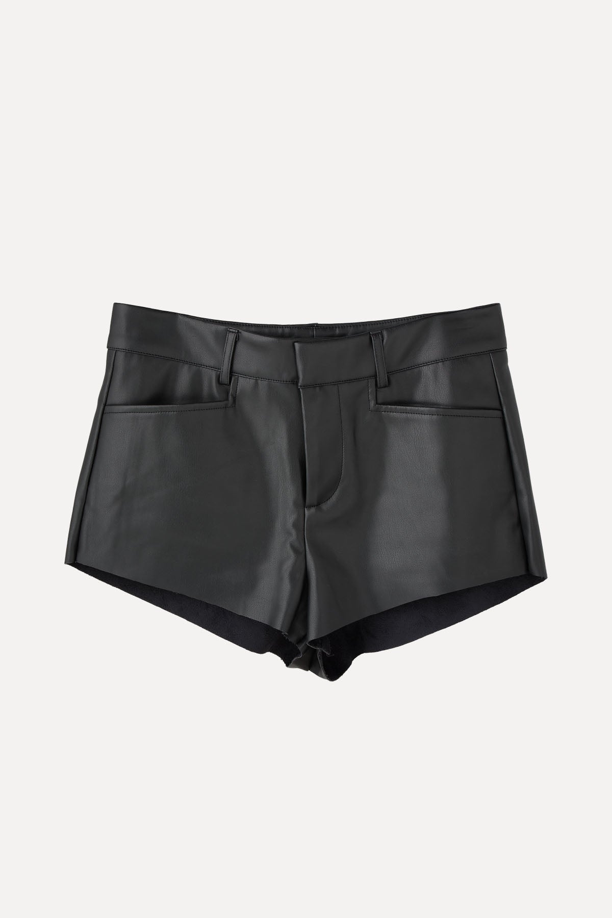 VEGAN LEATHER TUX SHORTS RUNWAY
