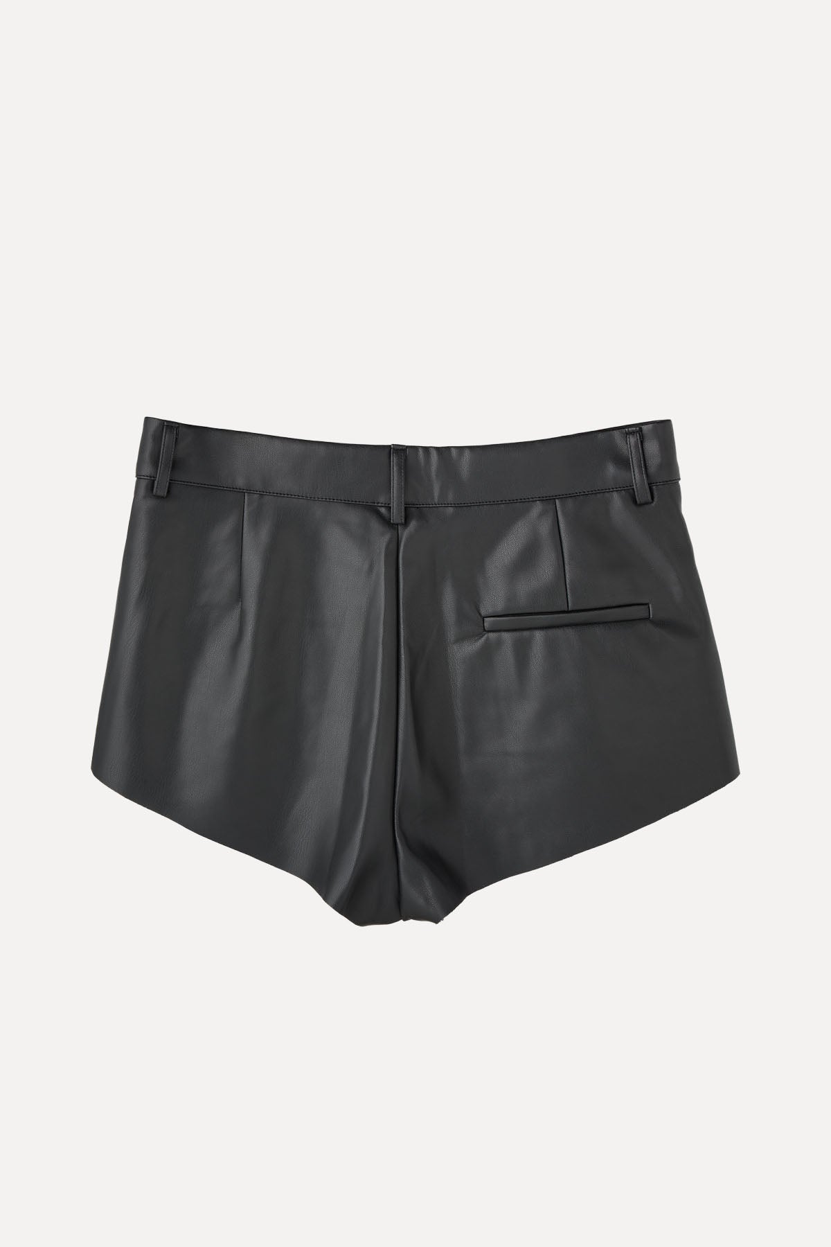VEGAN LEATHER TUX SHORTS RUNWAY