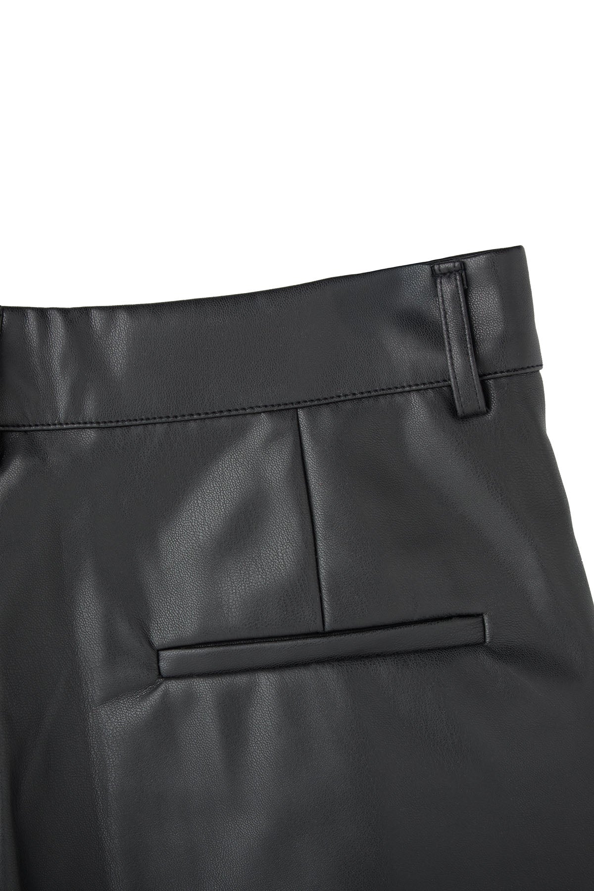 VEGAN LEATHER TUX SHORTS
