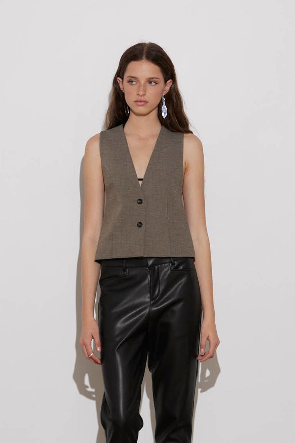 VEGAN LEATHER TUX PANT