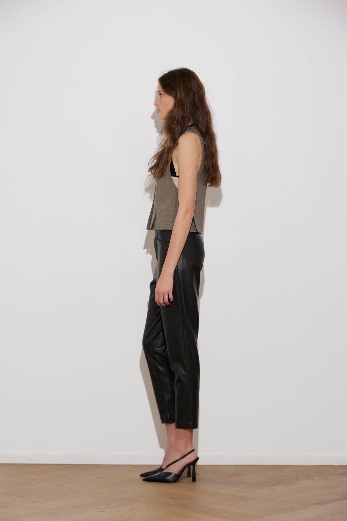 VEGAN LEATHER TUX PANT