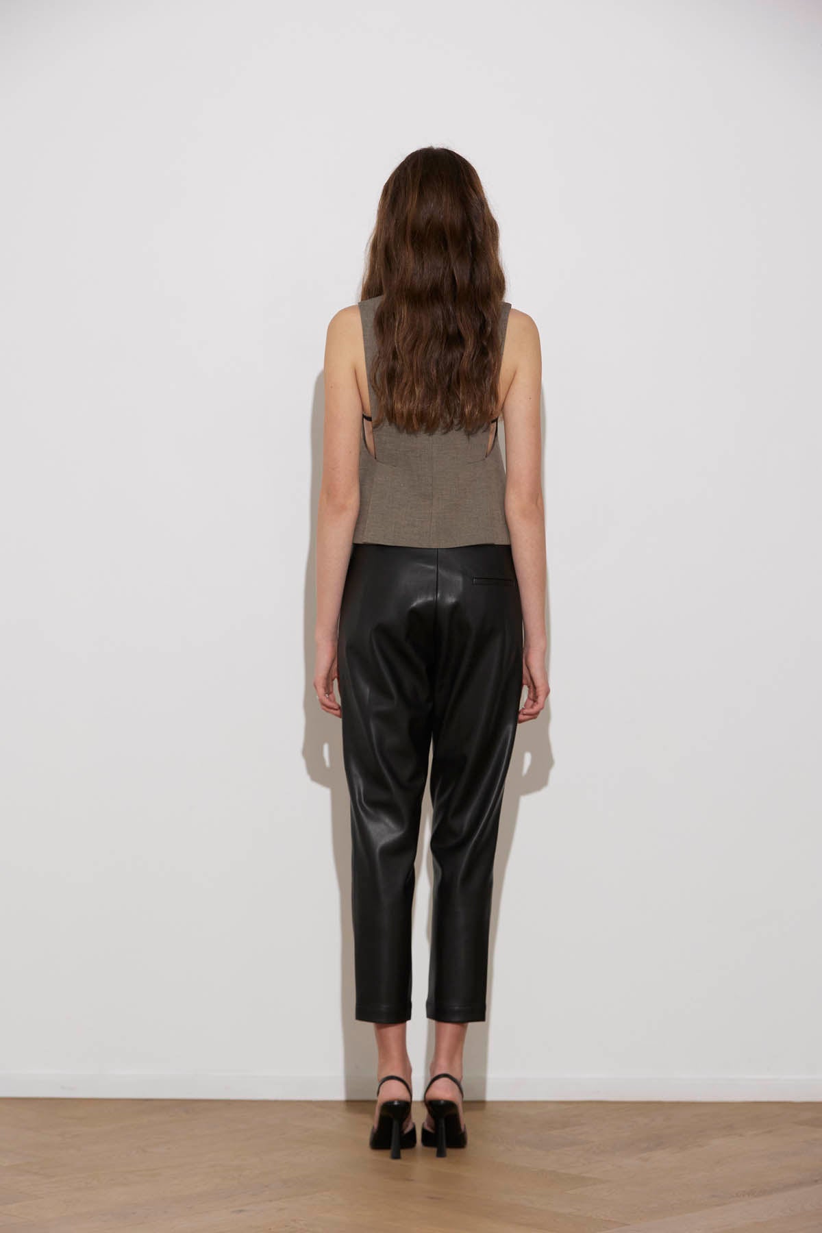 VEGAN LEATHER TUX PANT