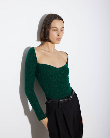 ARLO TOP GREEN CASHMERE - KNUEFERMANN 