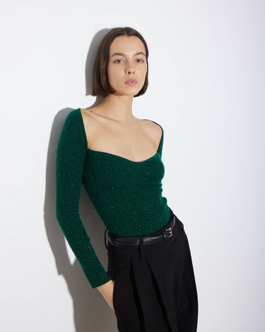 ARLO TOP GREEN CASHMERE - KNUEFERMANN 