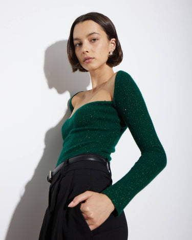 ARLO TOP GREEN CASHMERE - KNUEFERMANN 