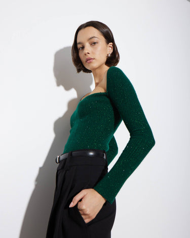 ARLO TOP GREEN CASHMERE - KNUEFERMANN 