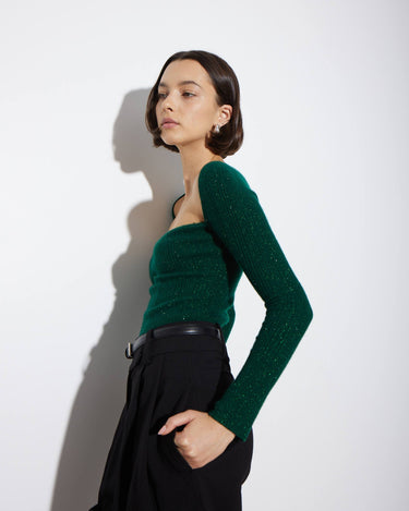 ARLO TOP GREEN CASHMERE - KNUEFERMANN 