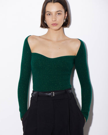 ARLO TOP GREEN CASHMERE - KNUEFERMANN 