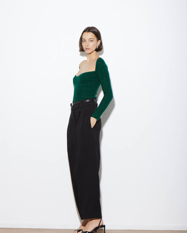 ARLO TOP GREEN CASHMERE - KNUEFERMANN 