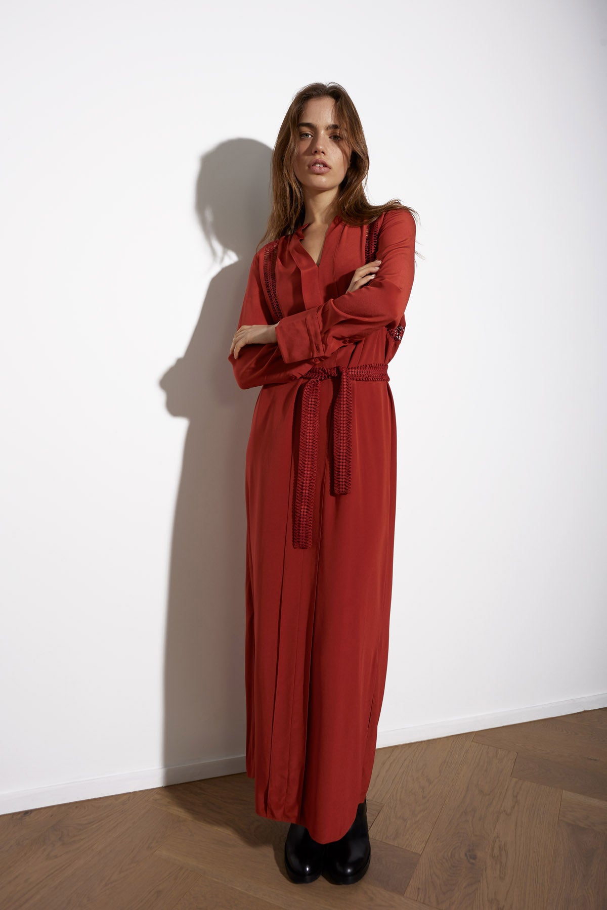 LATTICE DRESS BURNT HENNA - KNUEFERMANN 