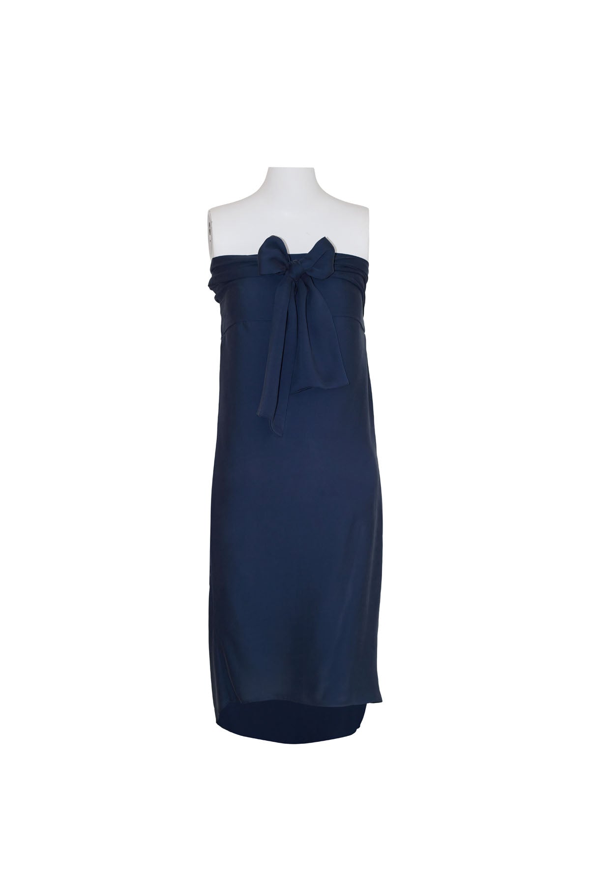 BOW DRESS KNEELENGTH SILK