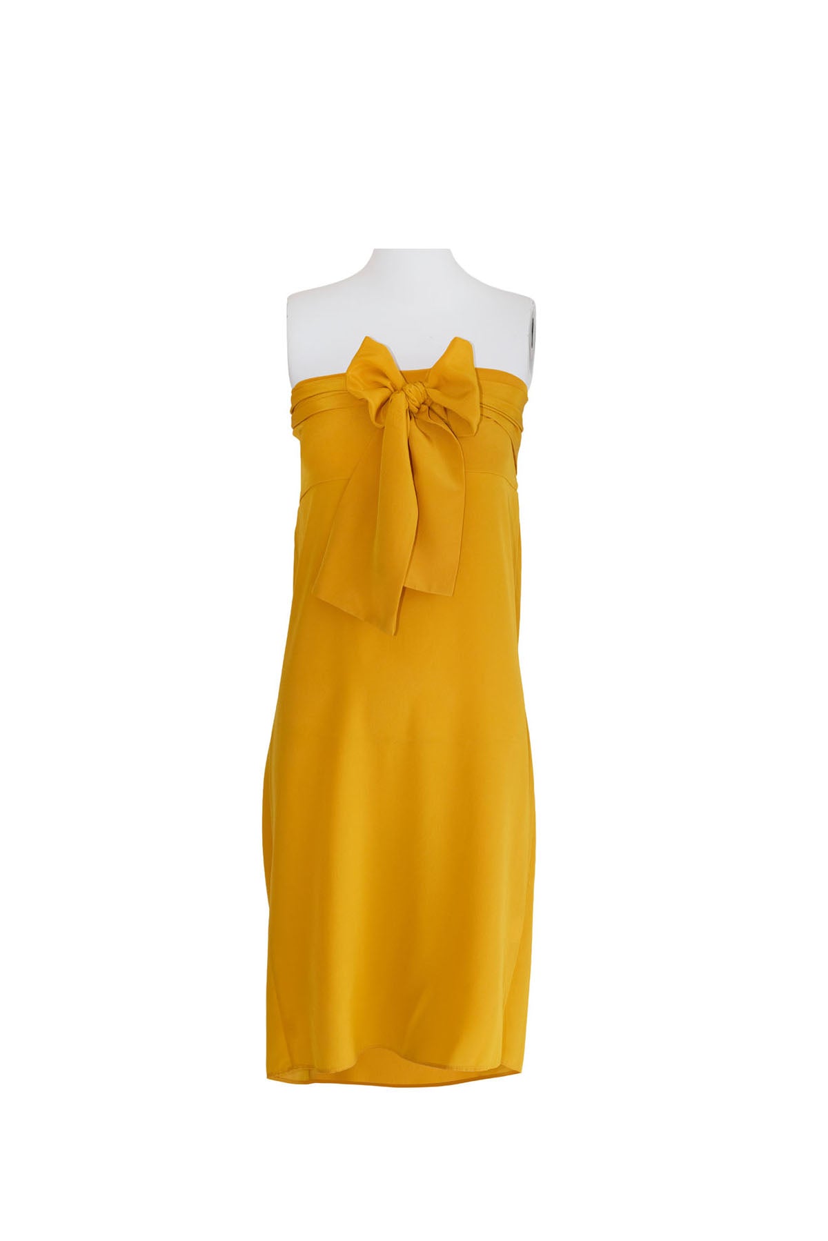 BOW DRESS KNEELENGTH SILK