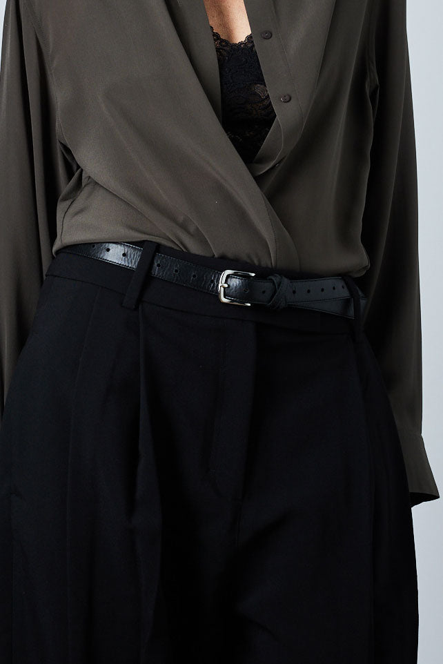 BOYFRIEND BELT BLACK/NICKLE - KNUEFERMANN 